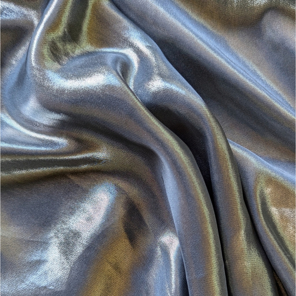 Free People Metallic Silver Mini Dress Sz S – Just Dance Babydoll Slip Y2K Vibes - Picture 9 of 13